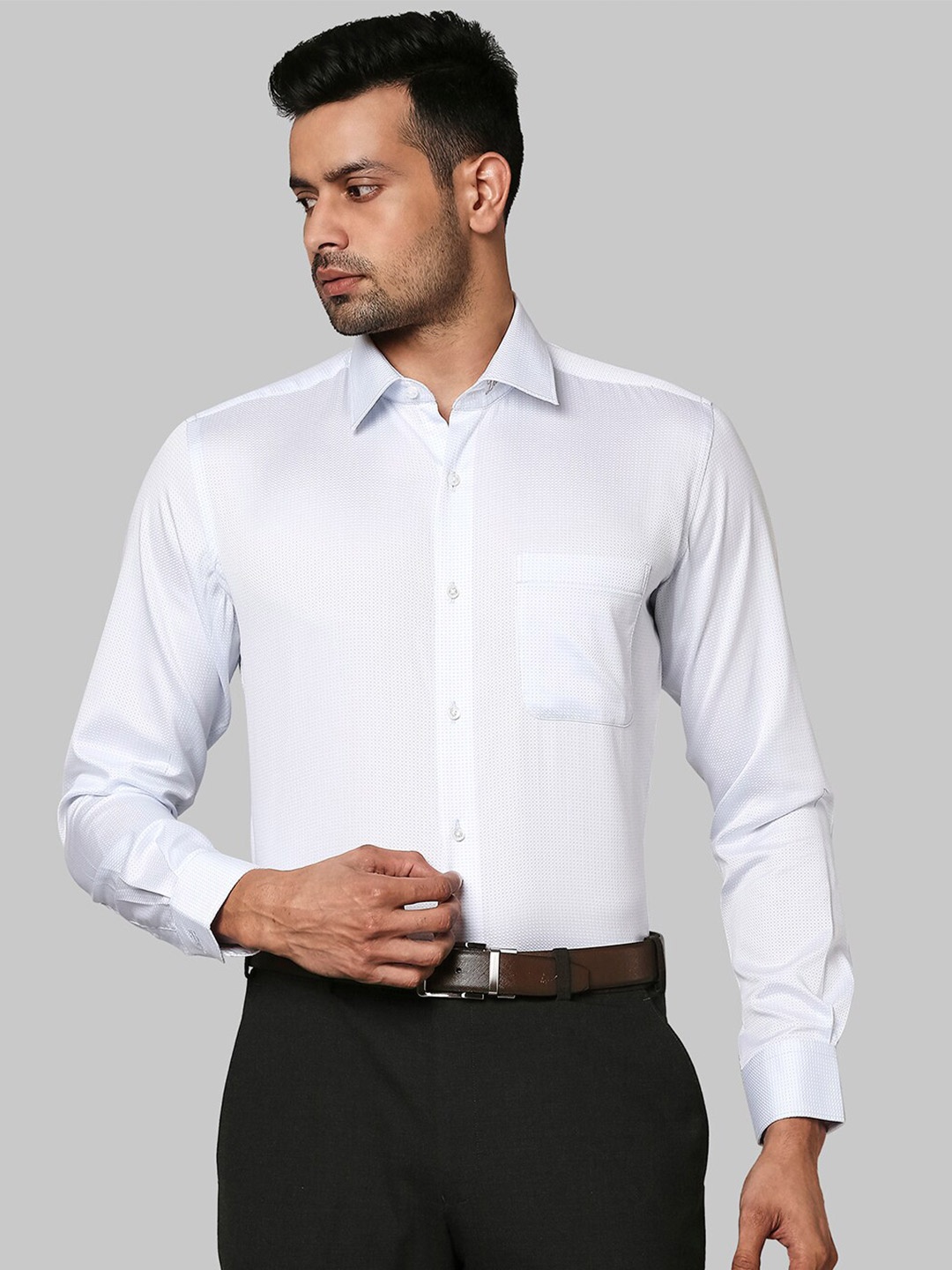

Raymond Men Blue Opaque Formal Shirt