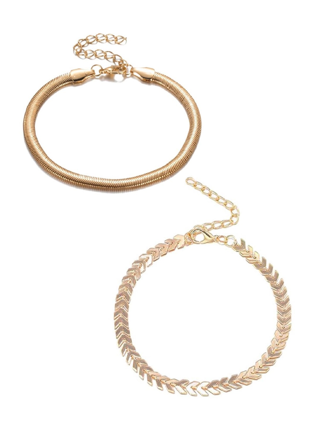 

OOMPH Set Of 2 Gold-Plated Anklets