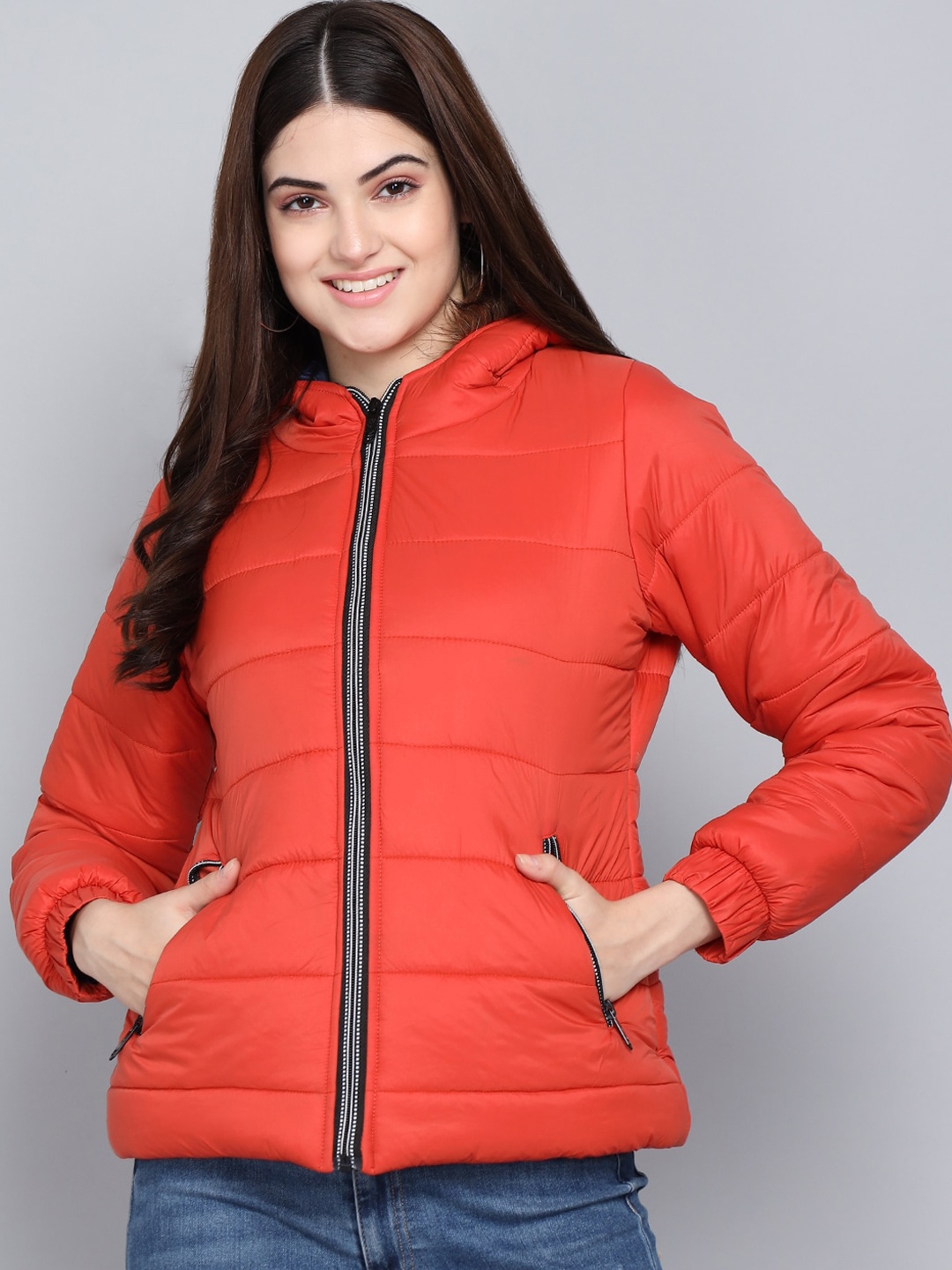 

Kotty Women Orange Outdoor Puffer Jacket