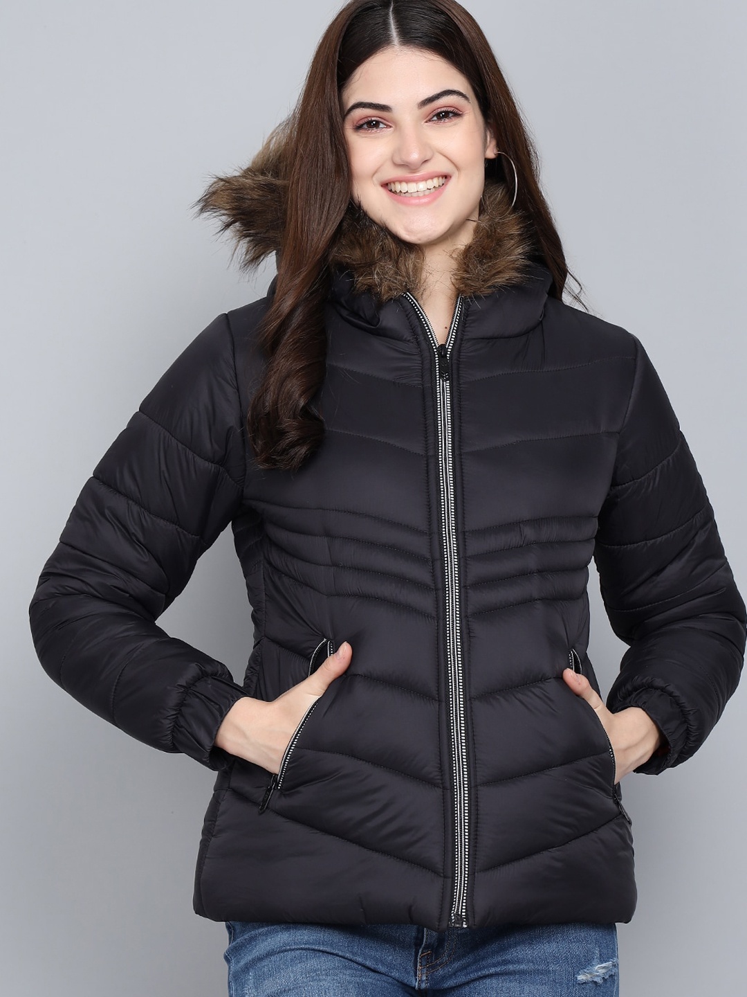 

Kotty Women Black Hooded Puffer Jacket