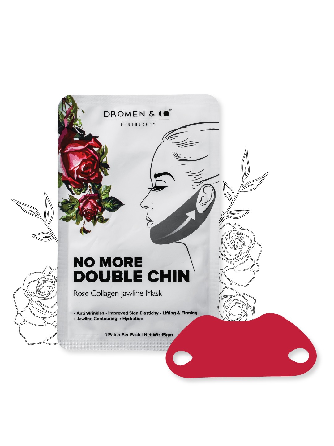 

DROMEN & CO No More Double Chin Lift Mask, Pink