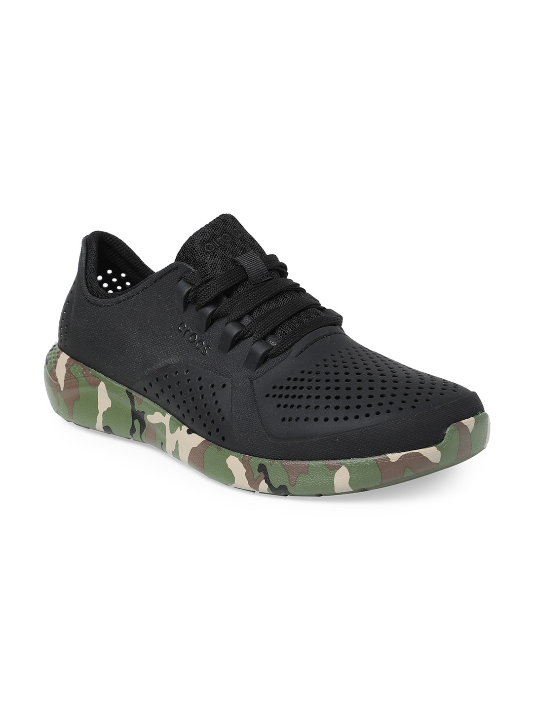 

Crocs Men Black Solid Sneakers
