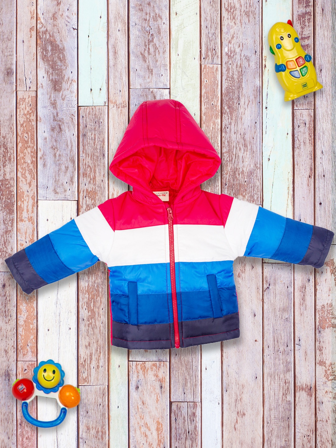 

MeeMee Boys Multicoloured Colourblocked Lightweight Puffer Jacket, Multi