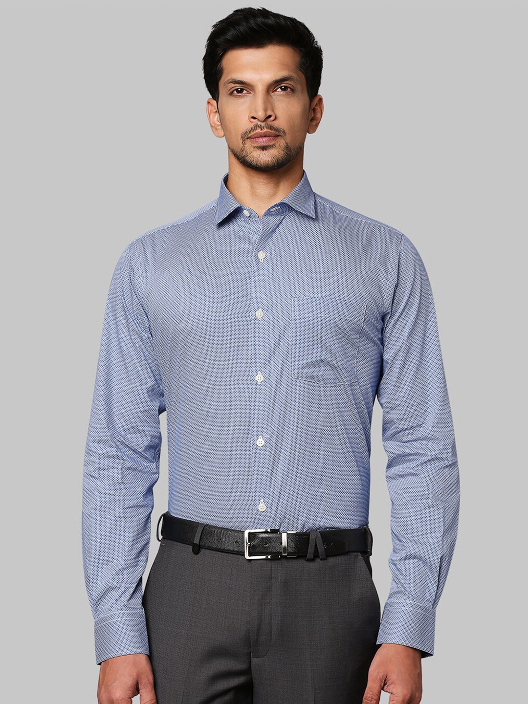 

Park Avenue Men Blue Slim Fit Opaque Printed Formal Shirt