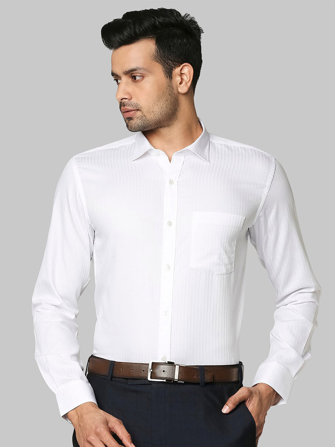 

Park Avenue Men White Slim Fit Formal Shirt