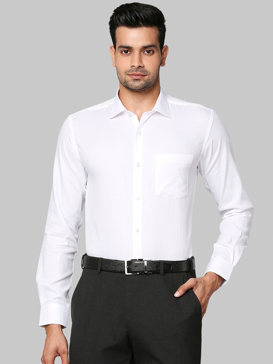 

Park Avenue Men White Slim Fit Opaque Formal Shirt