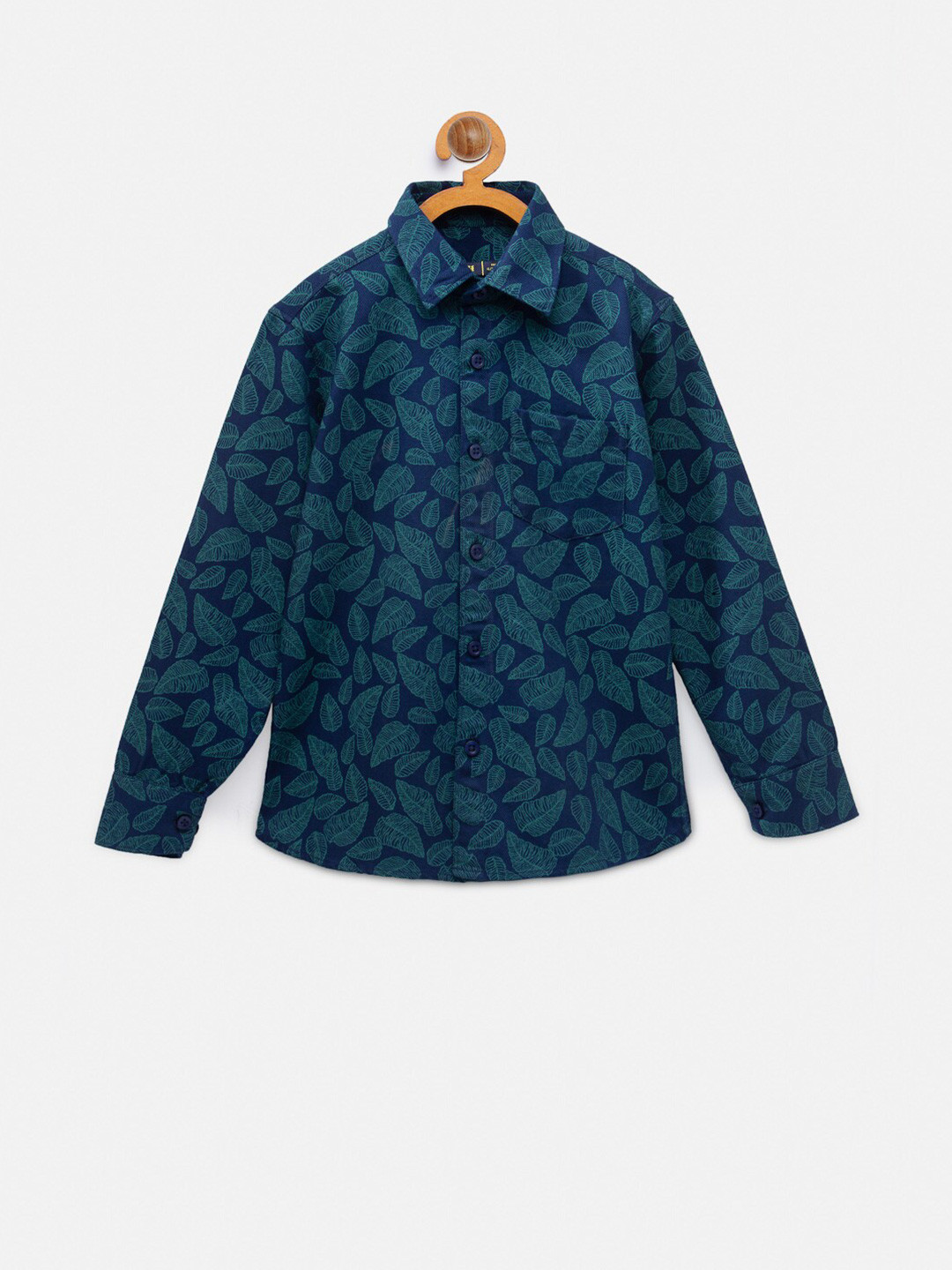 

NYNSH Boys Blue Printed Shirt, Navy blue