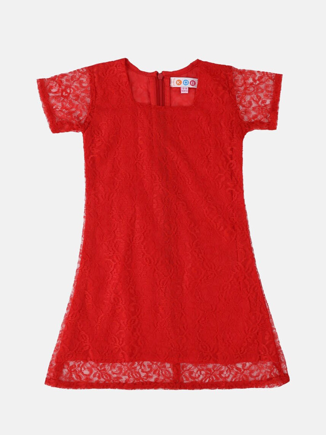 

Kids On Board Red Net A-Line Dress