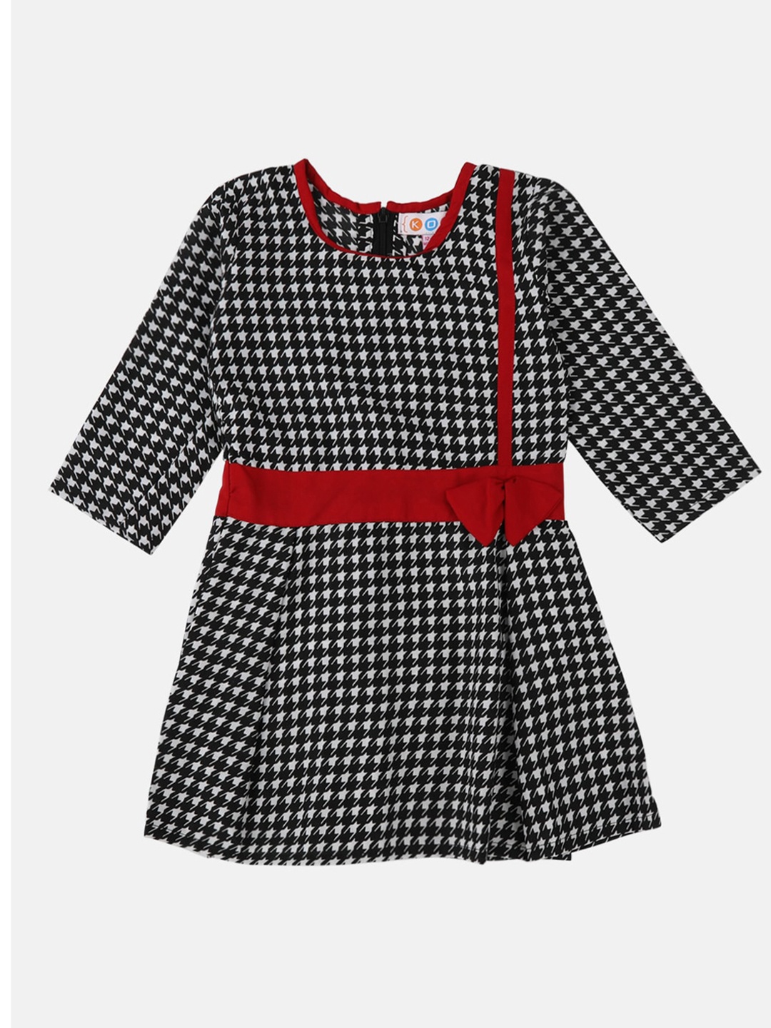 

Kids On Board Girls Black & White Checked Dress
