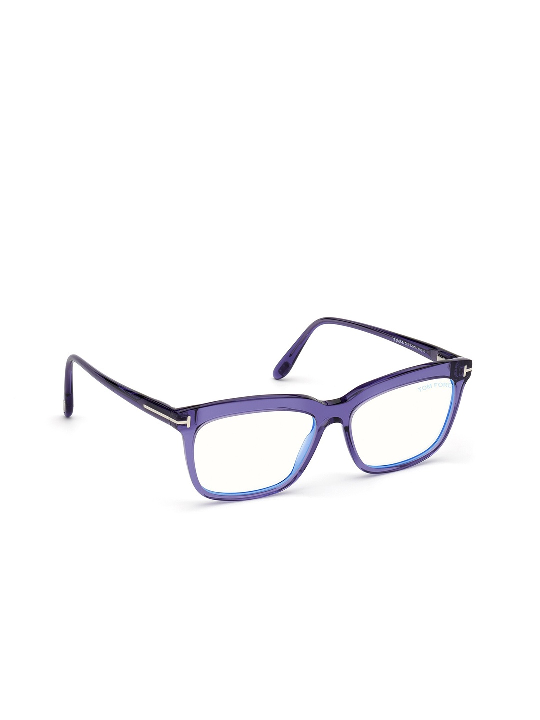 

Tom Ford Men Transparent & Blue Full Rim Rectangle Frames