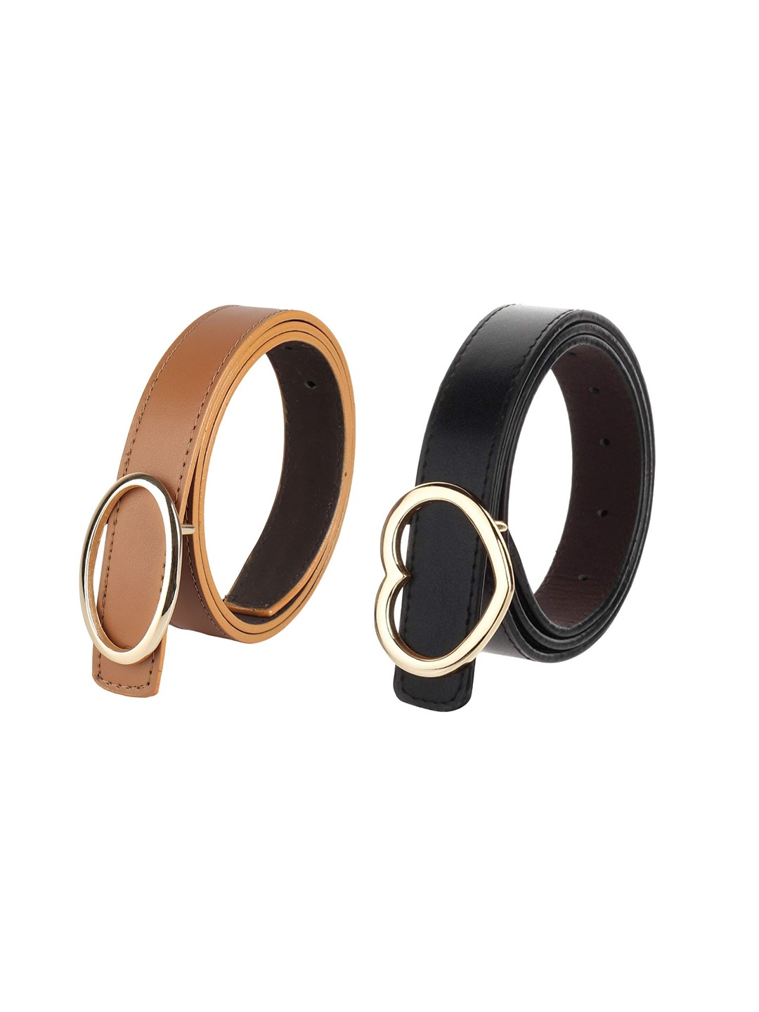 

Kastner Women Pack Of 2 Brown & Black Solid Casual Belt