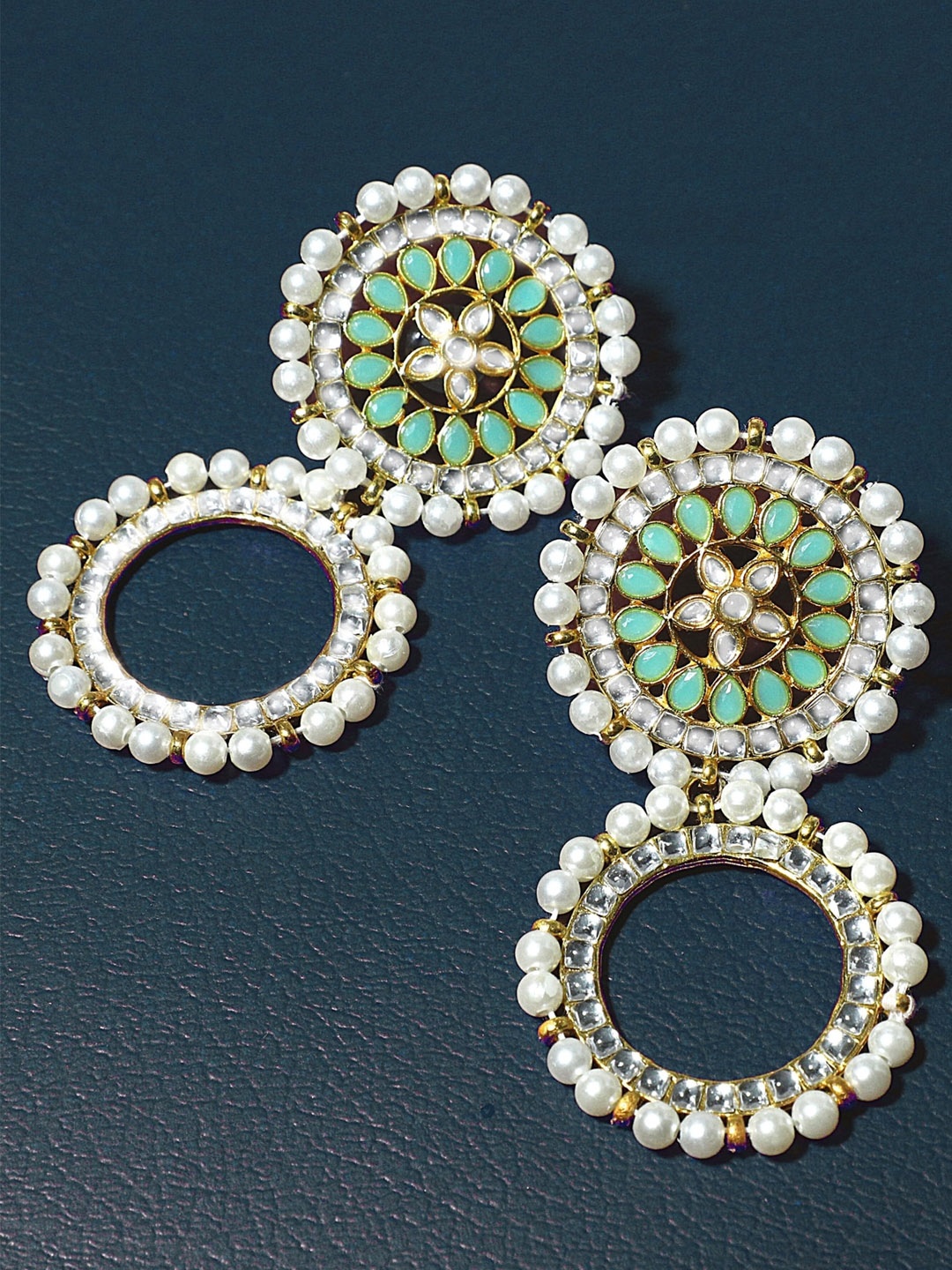 

KARATCART Lime Green Floral Jhumkas Earrings