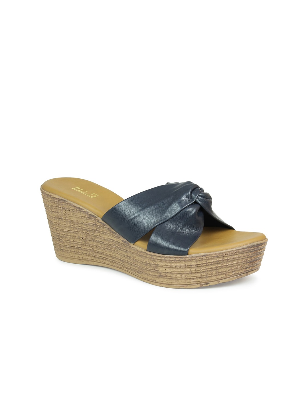 

Inc 5 Navy Blue Wedge Heels with Bows