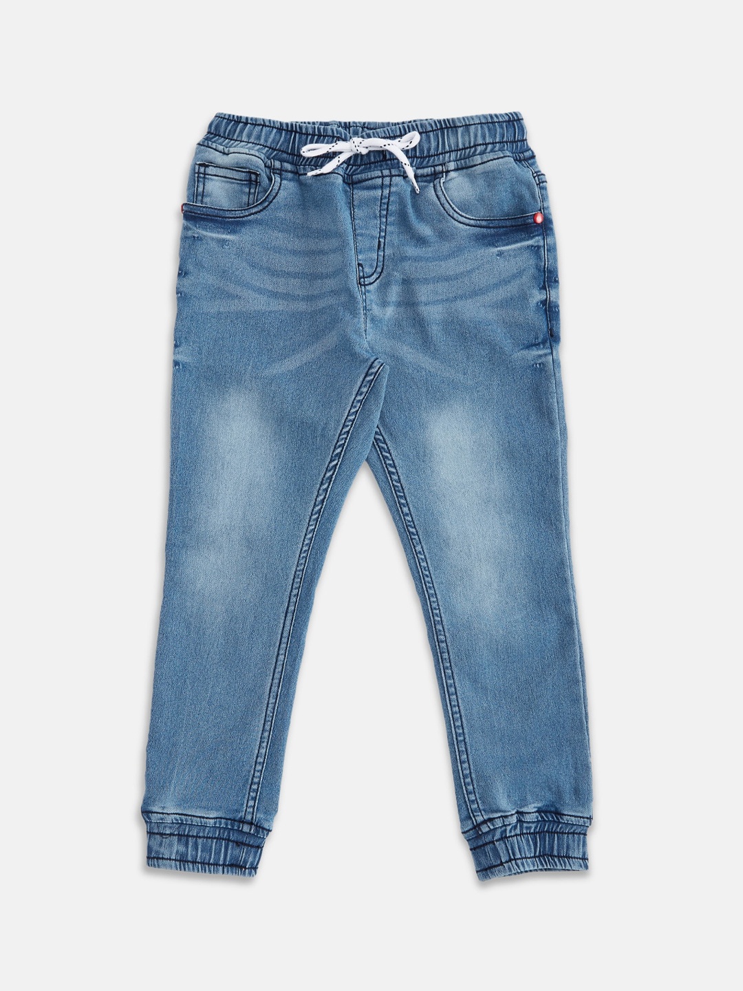 

Pantaloons Junior Boys Blue Tapered Fit Light Fade Jeans