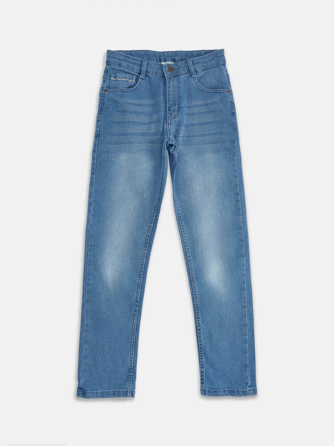 

Pantaloons Junior Boys Blue Tapered Fit Light Fade Jeans