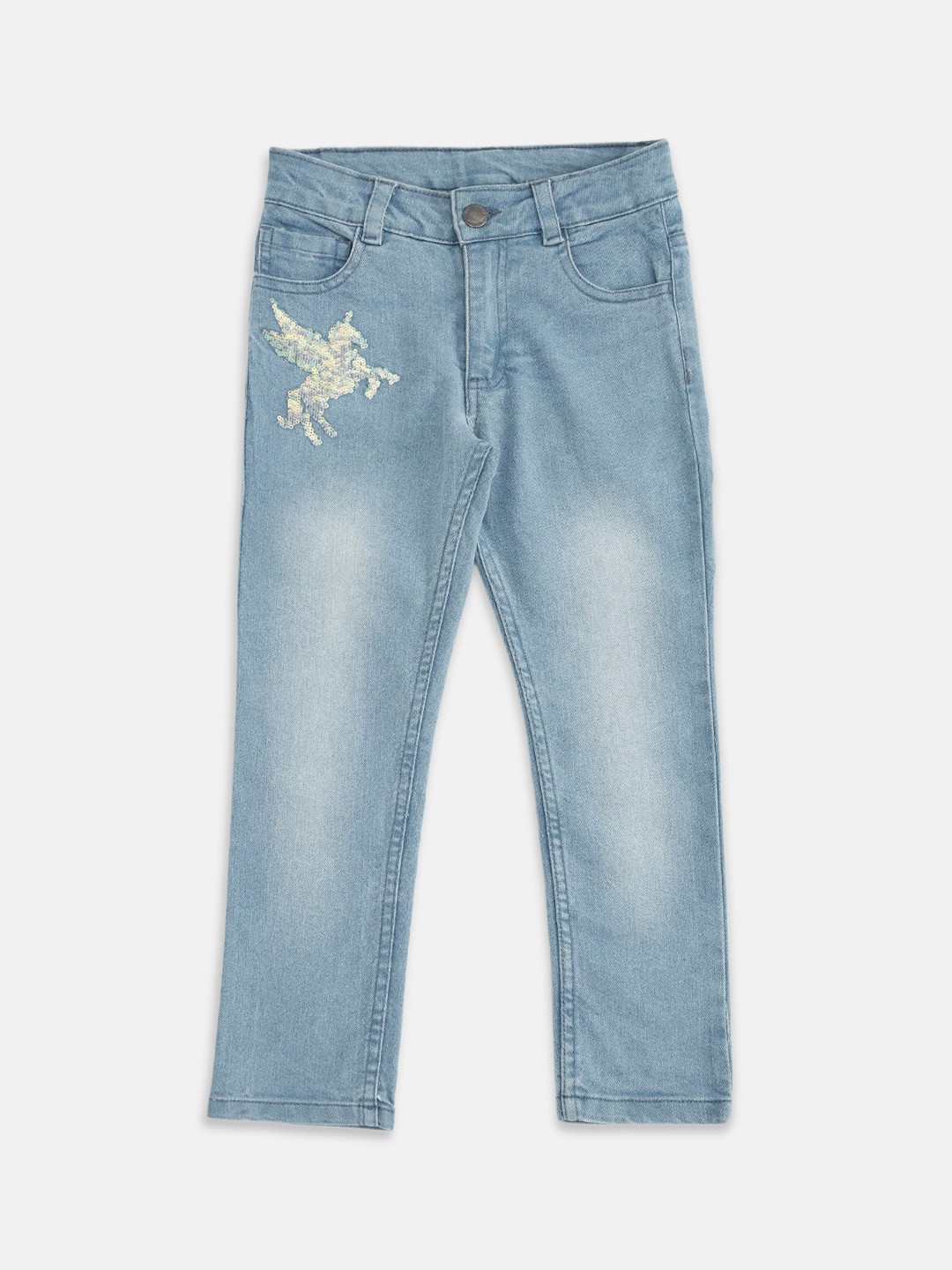 

Pantaloons Junior Girls Blue Light Fade Jeans