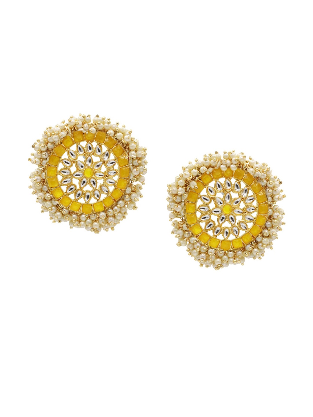 

ASMITTA JEWELLERY Yellow Contemporary Studs Earrings