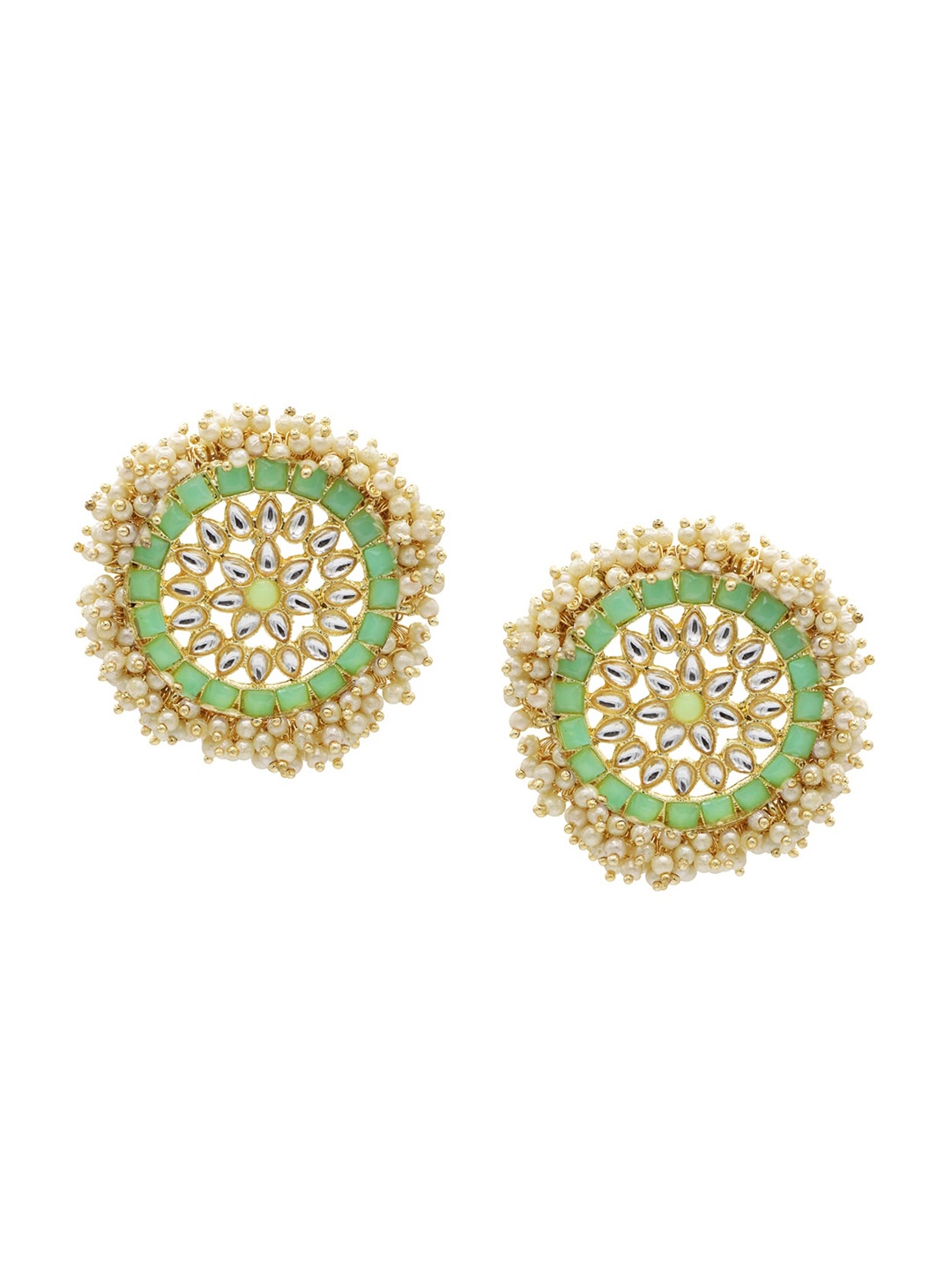 

ASMITTA JEWELLERY Lime Green Contemporary Studs Earrings