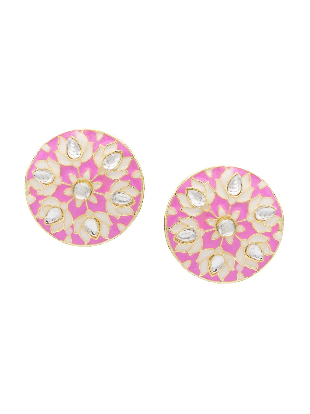 

ASMITTA JEWELLERY Pink Contemporary Studs Earrings
