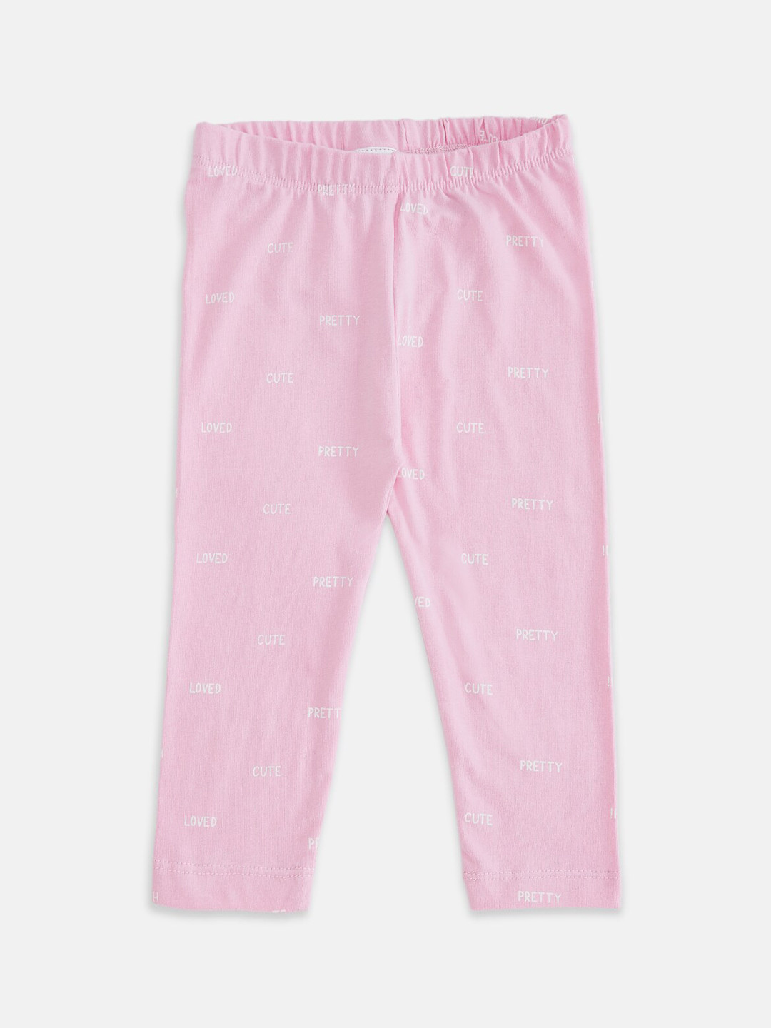 

Pantaloons Baby Girls Pink & White Printed Leggings