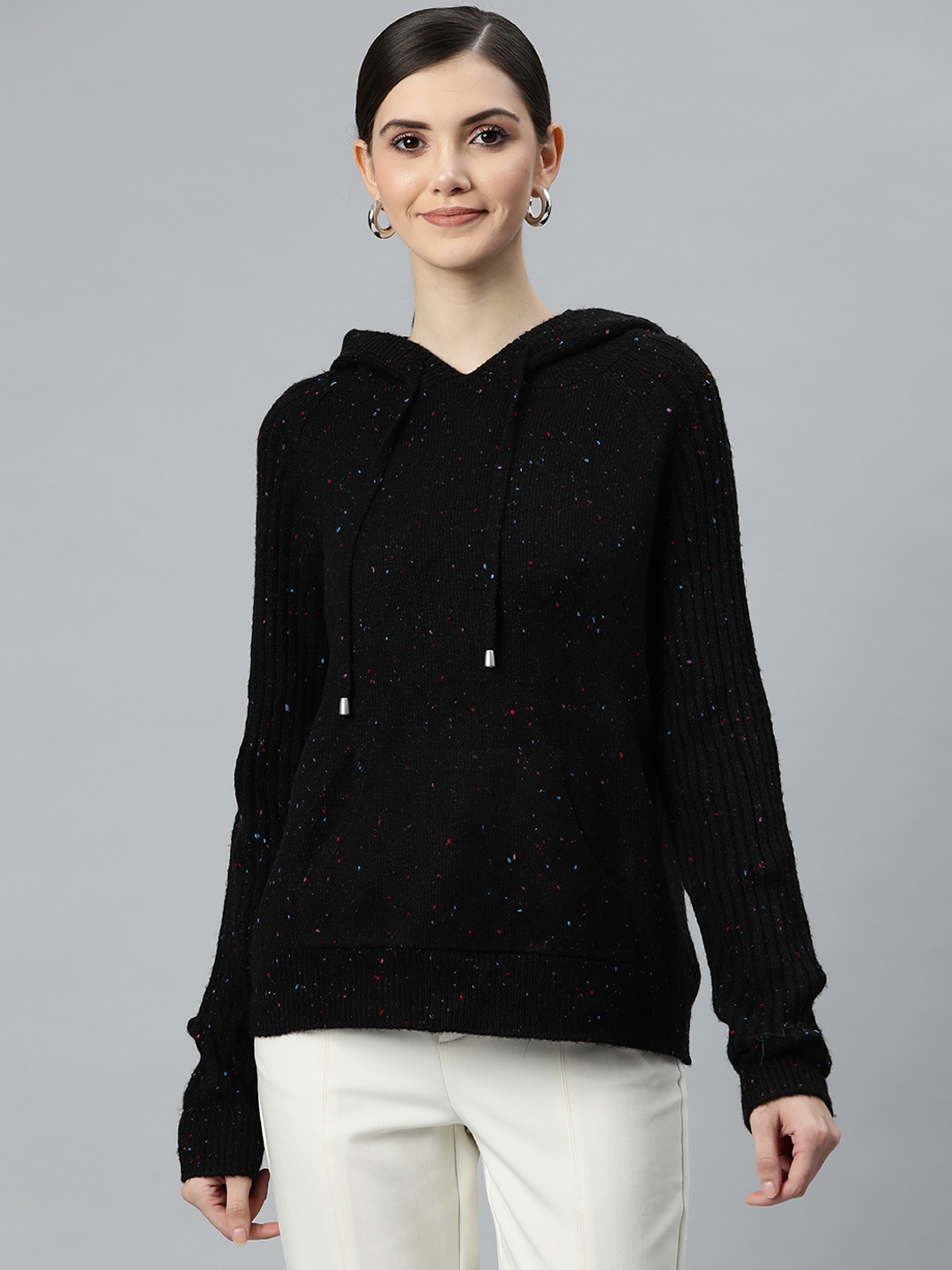 

Marks & Spencer Women Black Hooded Sweatshirt