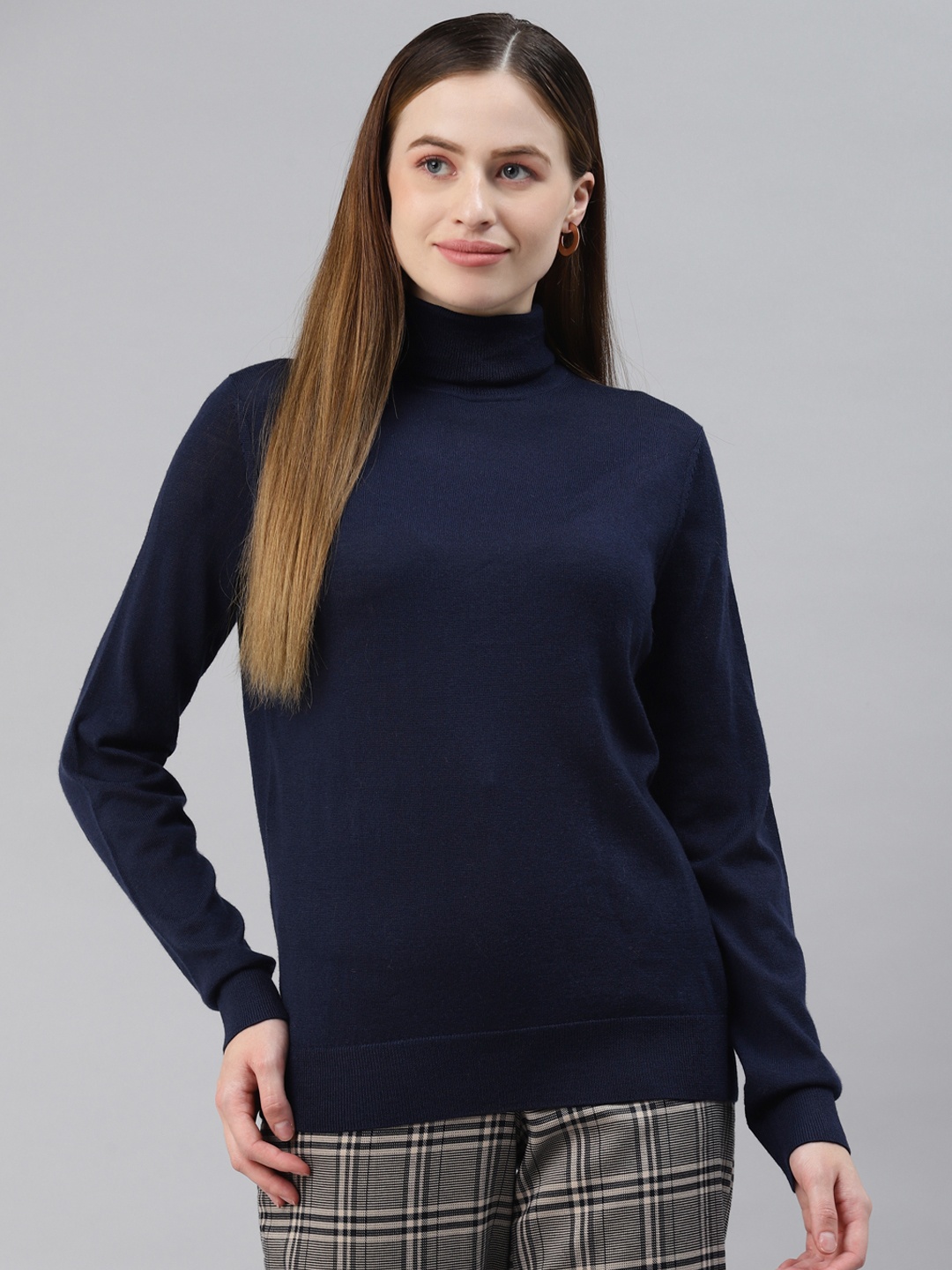 

Marks & Spencer Women Navy Blue Solid Pullover