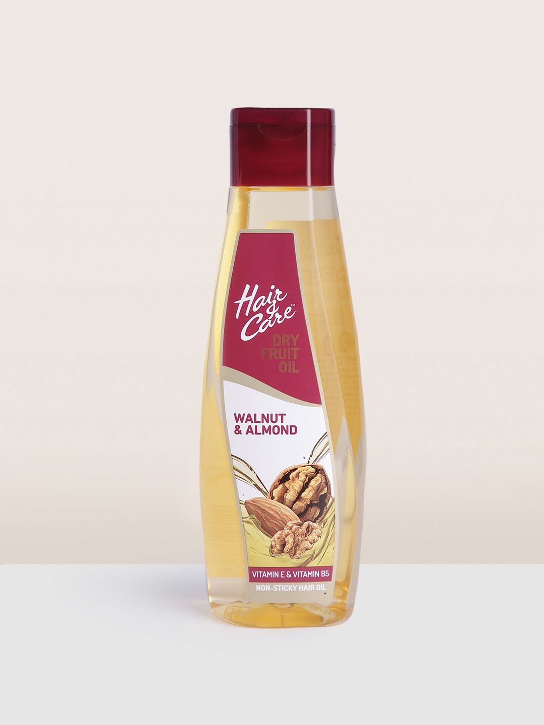 

Hair & Care Non-Sticky Hair Oil with Walnut & Almond 300 ml, Maroon