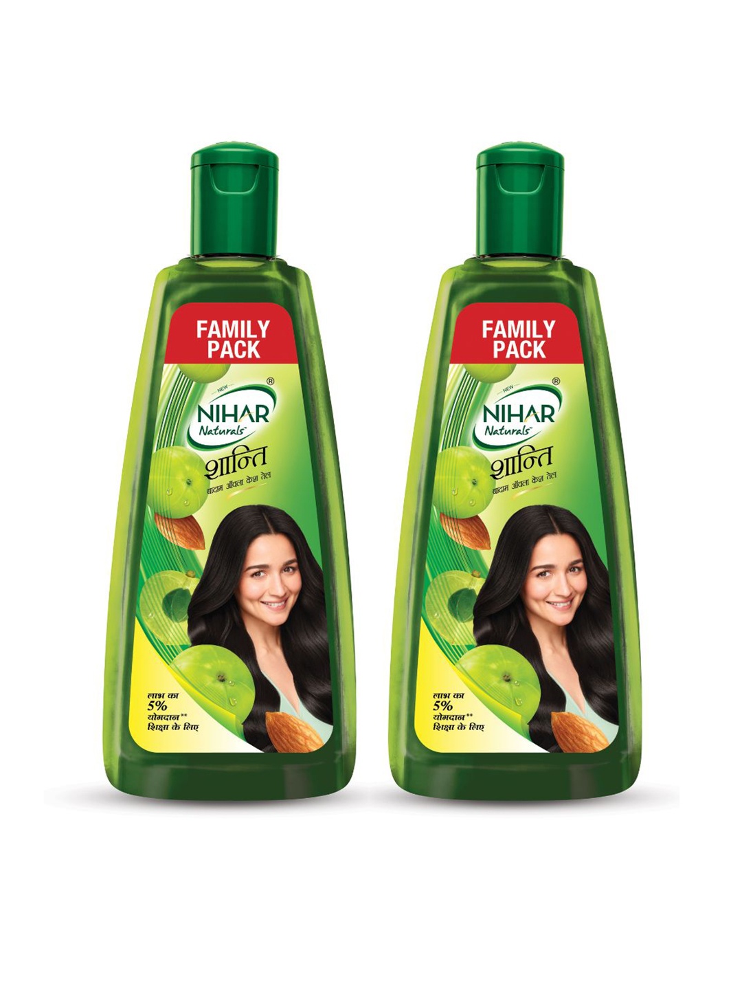 

Nihar Set of 2 Shanti Amla & Badam Hair Oil - 500 ml each, Green