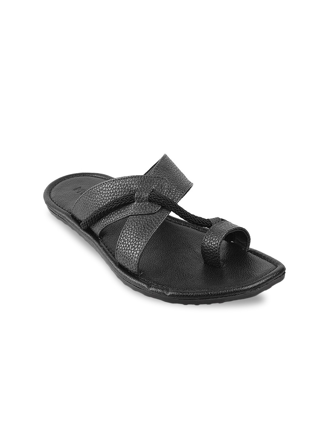 

Mochi Men Black Leather Comfort Sandals