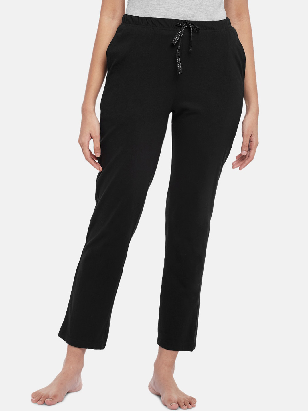 

Dreamz by Pantaloons Women Black Cotton Solid Lounge Pants