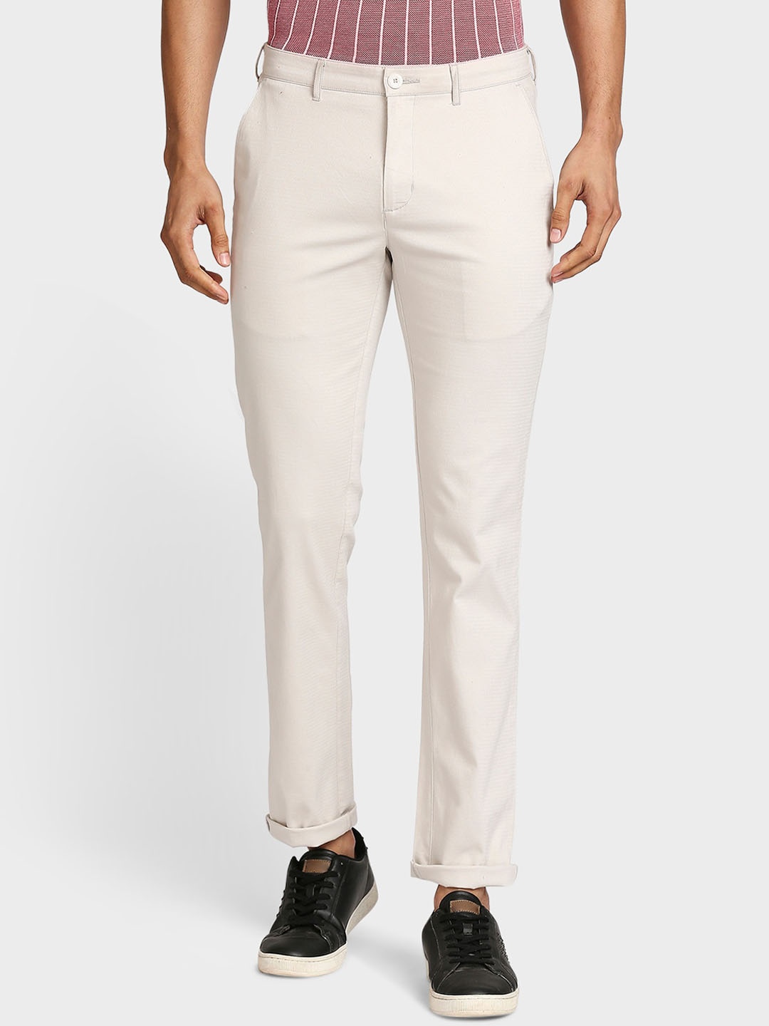 

ColorPlus Men Off White Trousers