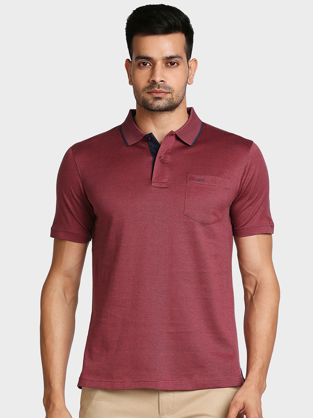 

ColorPlus Men Maroon Polo Collar T-shirt