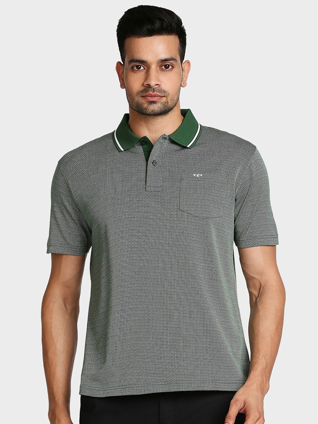 

ColorPlus Men Green Polo Collar Pockets T-shirt