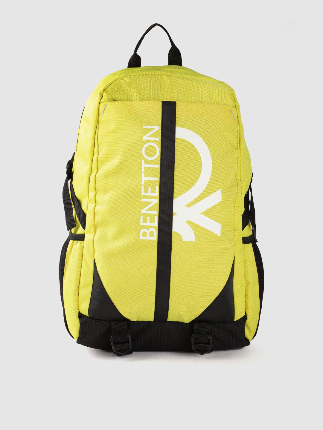 

United Colors of Benetton Unisex Yellow & White Brand Logo Backpack 20.2 L