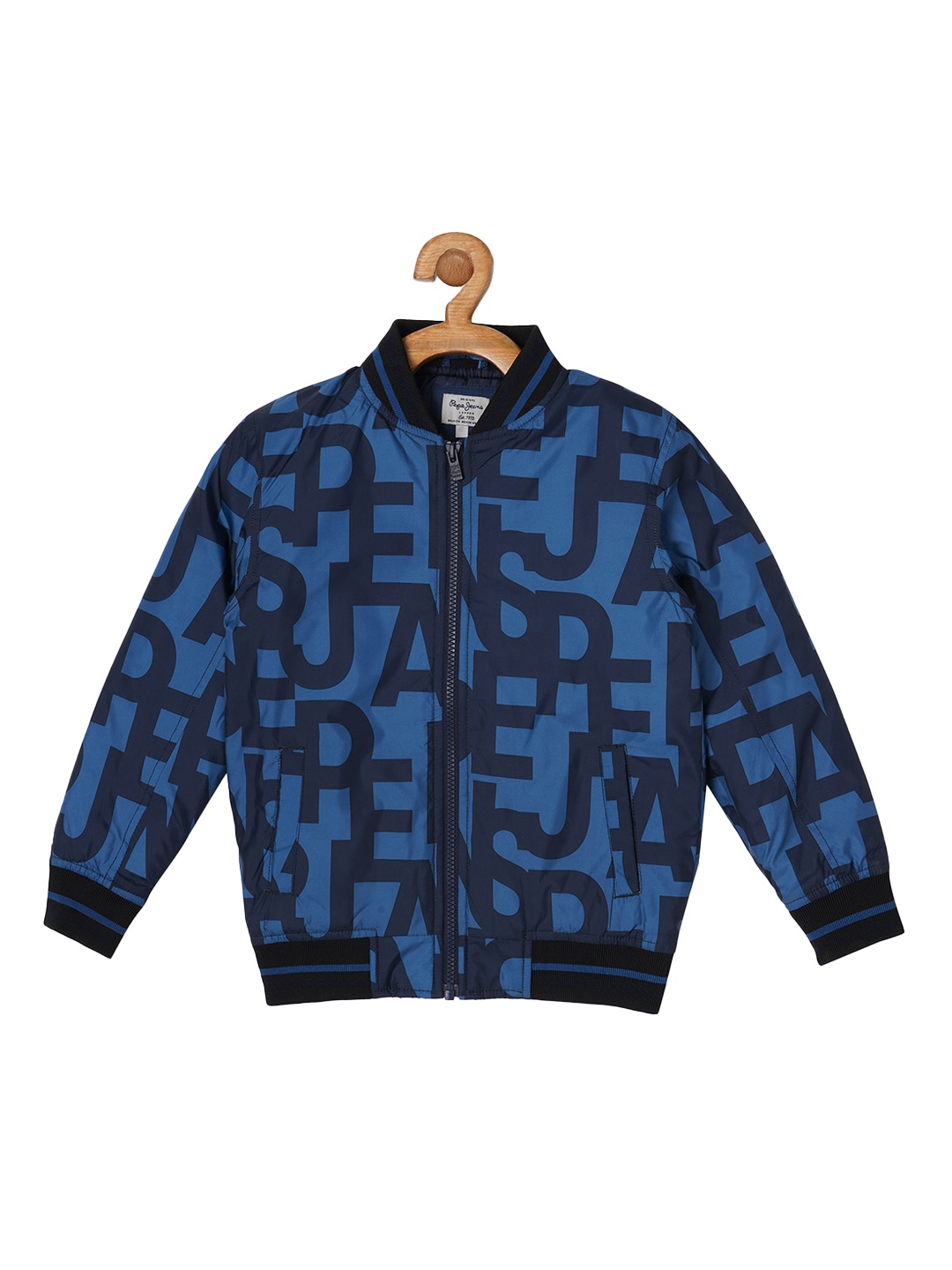 

Pepe Jeans Boys Blue Camouflage Lightweight Bomber with Patchwork Jacket
