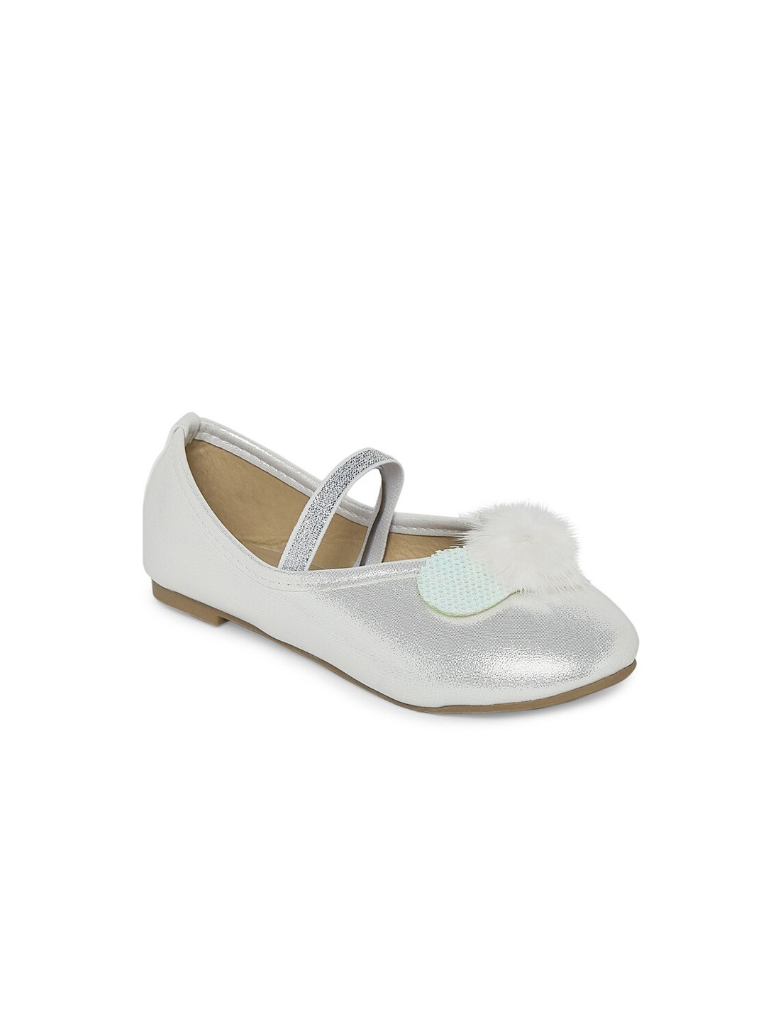

Pantaloons Junior Girls Silver Leather Party Ballerinas Flats