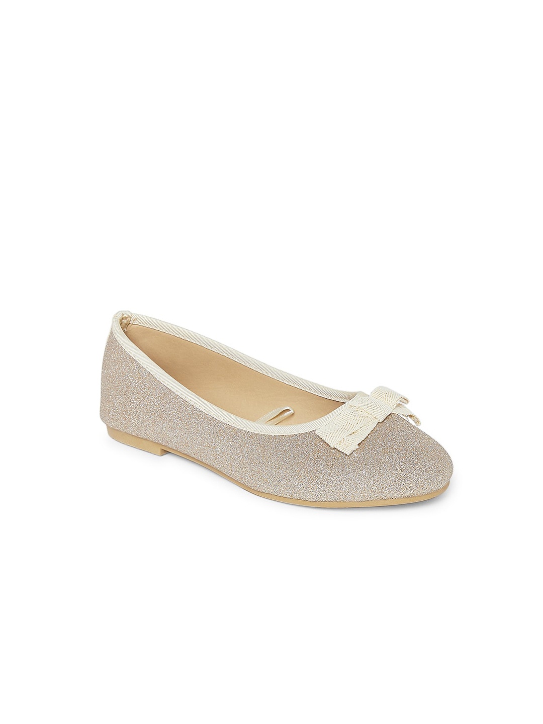 

Pantaloons Junior Girls Gold-Toned Glitter Embellished Ballerinas with Bows