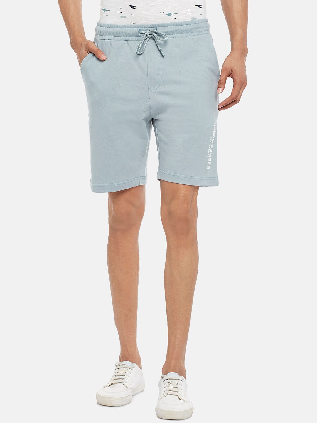 

Urban Ranger by pantaloons Men Grey Pure Cotton Regular Shorts