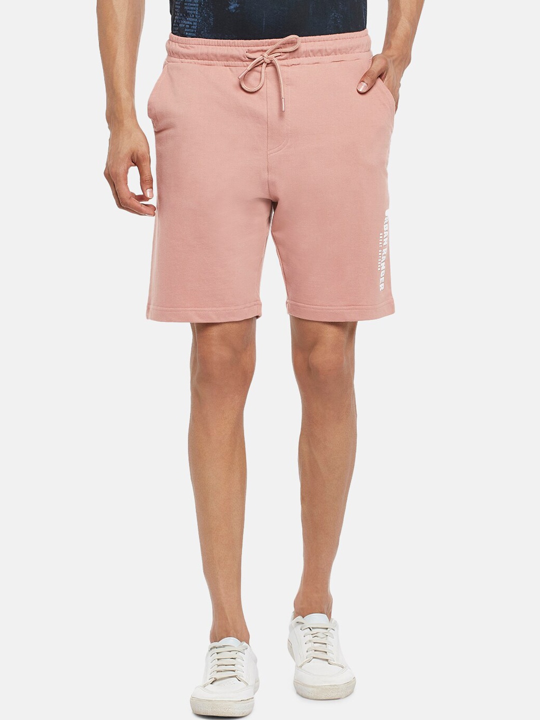 

Urban Ranger by pantaloons Men Peach Slim Fit Pure Cotton Shorts