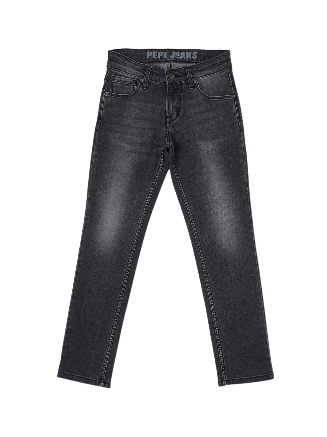 

Pepe Jeans Boys Grey Heavy Fade Slim Fit Mid Waist Stretchable Jeans