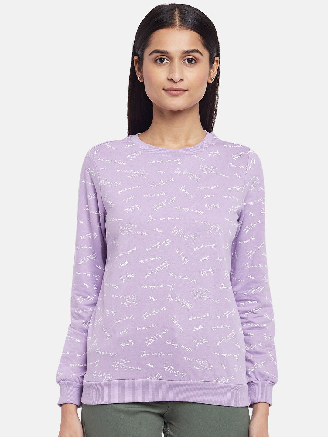 

Honey by Pantaloons Women Purple Printed Sweatshirt