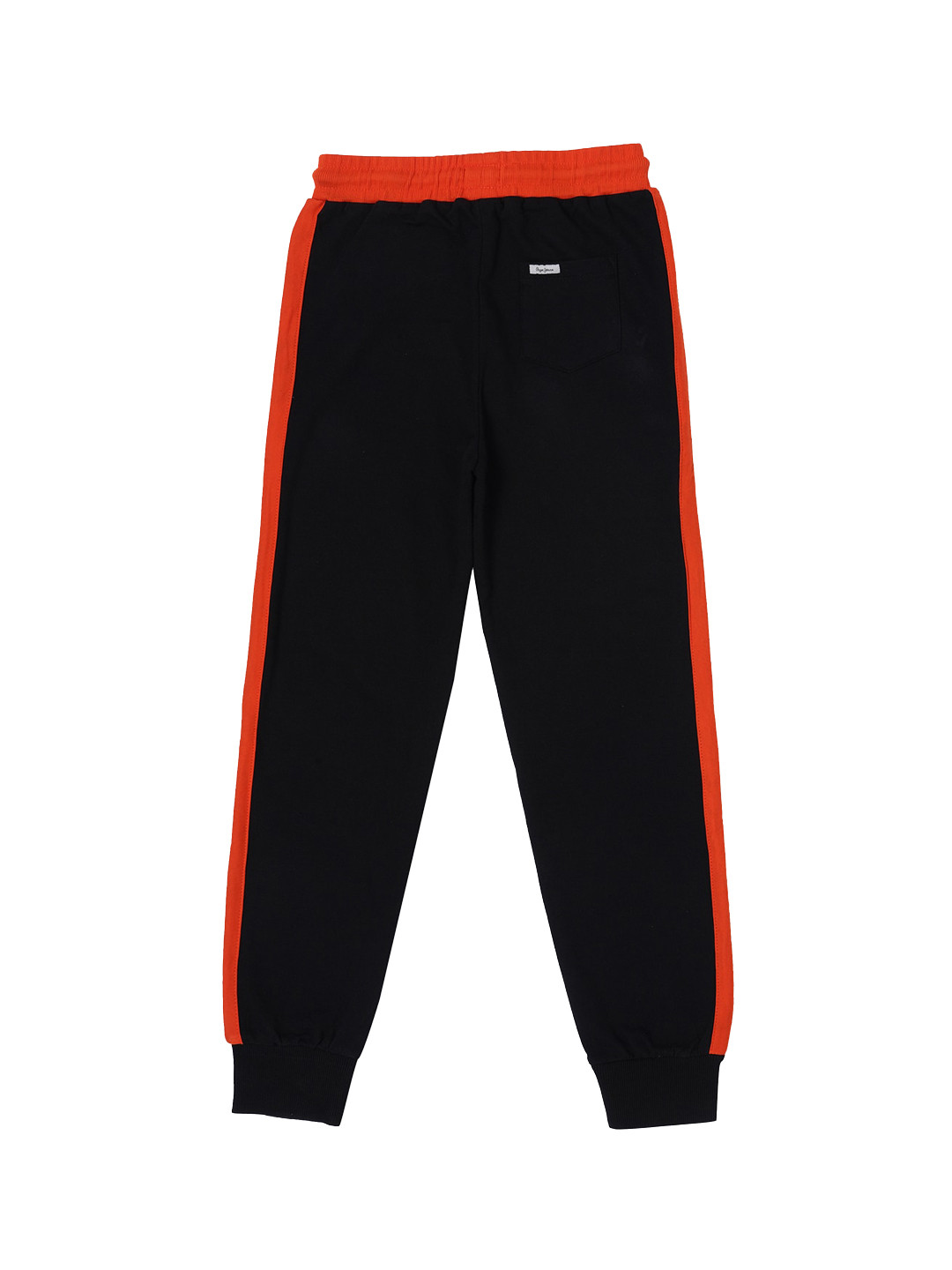 

Pepe Jeans Boys Black & Orange Colourblocked Knitted Jogger
