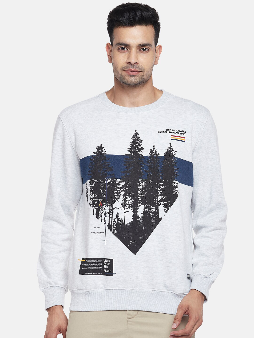

Urban Ranger by pantaloons Men Beige Printed Sweatshirt