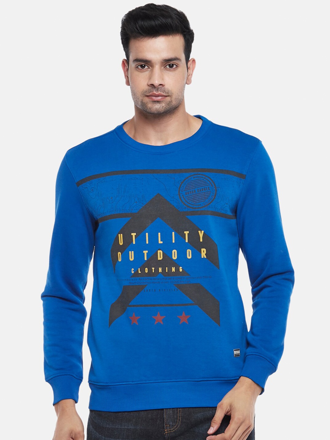

Urban Ranger by pantaloons Men Blue Printed Pullover Sweatshirt