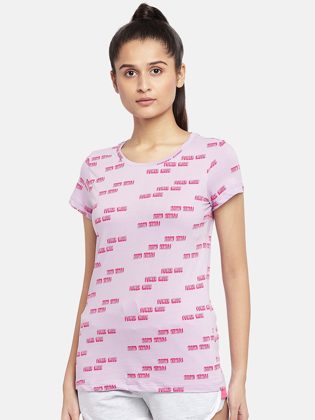 

Ajile by Pantaloons Purple Printed Pure Cotton T Shirt