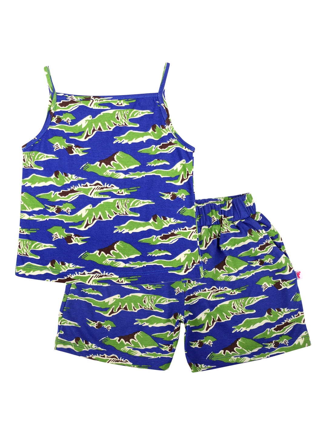

First Kick Girls Blue Organic Cotton Printed Night suit