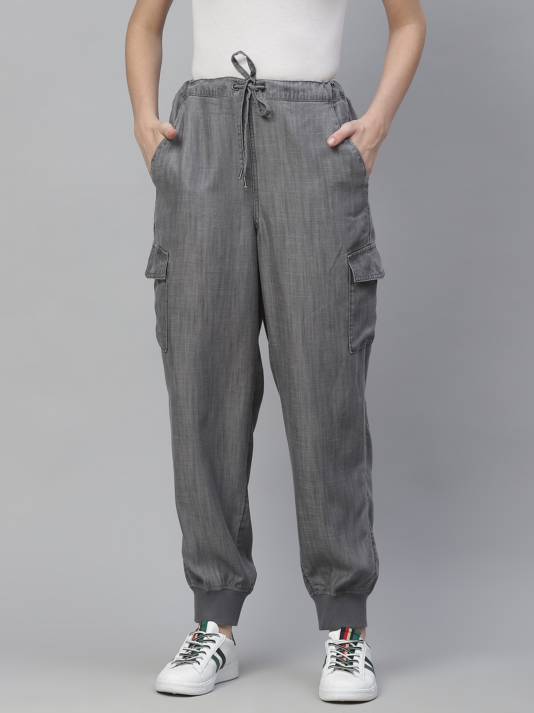 

Marks & Spencer Women Grey Joggers Trousers