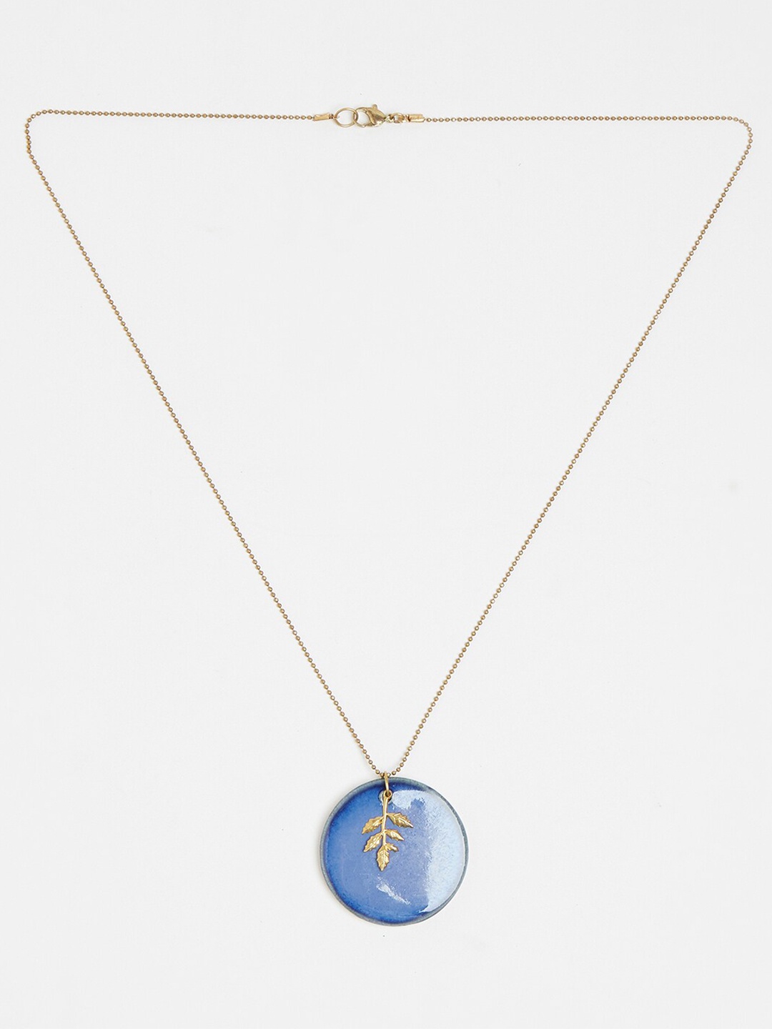 

Fabindia Blue & Gold-Toned Ceramic Necklace