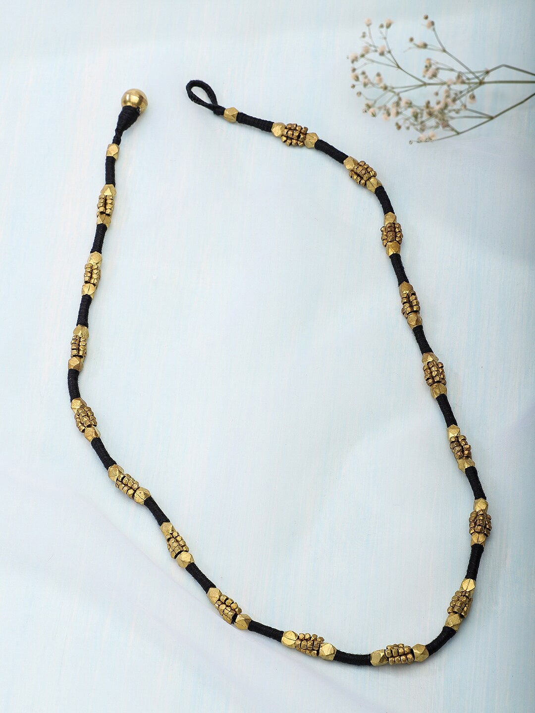 

Fabindia Women Gold-Toned & Black Colored Metal Necklace