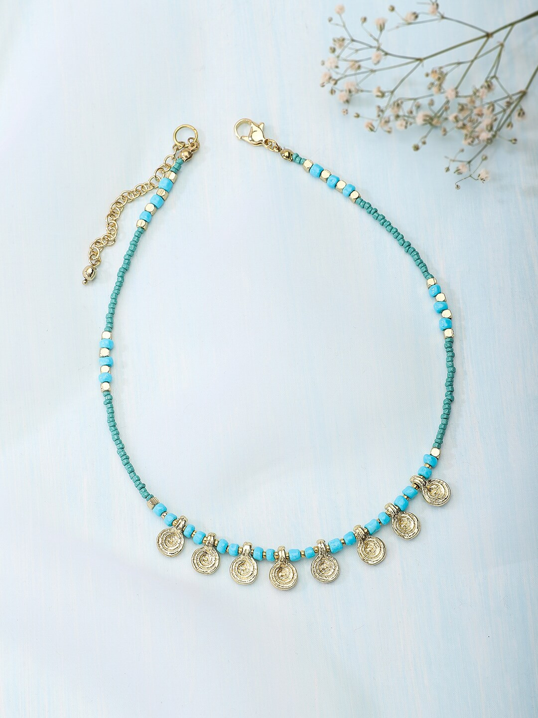 

Fabindia Blue & Gold-Toned Metal Choker Necklace